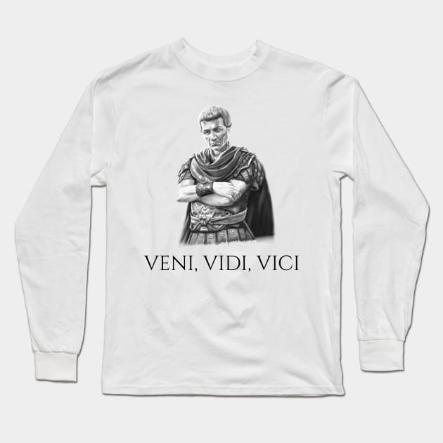 Gaius Julius Caesar Veni Vidi Vici - Ancient Roman History Long Sleeve T-Shirt by Styr Designs